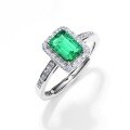 wholesale S925 Sterling Silver Cross-Border New Style Cultivated Emerald Vintage Light Luxury Ring for Women, High-End Factory Wholesale-0-1