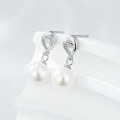wholesale 925 Sterling Silver Light Luxury High-End Imitation Pearl Earrings with Elegant Tassel Design-0-0
