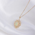 wholesale 10K gold jewelry Japanese-inspired lightweight luxury summer new pendant with natural opal for women, direct wholesale from manufacturer-0-1