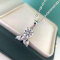 wholesale S925 Sterling Silver Mermaid Tail Design Moissanite Pendant Necklace, Niche Luxury, Factory Direct, Drop Shipping-0-0
