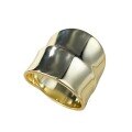 wholesale S925 Silver, 18K Gold Plated Matte Frosted Surface Minimalist Irregular Ring for Women with Concave-Convex Creative Design-0-4