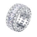 wholesale High-quality metal jewelry with simulated diamond zirconia fire-colored gemstone ring for women, elegant micro-paved zirconia ring-0-4