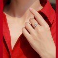 925 Sterling Silver Crown Six-Prong Moissanite Ring, Fashion Jewelry, Ready to Ship-0-1
