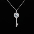 Sterling Silver Colorful Moissanite Pendant Necklace, Luxury Key Chain, Cross-Border Ready Stock-0-5