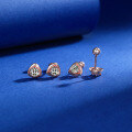 wholesale S925 Sterling Silver & Rose Gold Plated Ear Studs for Women, Dainty and Minimalist Triangle Design, Wholesale-0-0