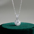 Sterling Silver 1-Carat Moissanite Pendant Necklace for Women-0-0
