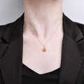 Sterling Silver Rotating Gourd Pendant Necklace, New Chinese Style-0-2