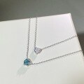 wholesale S925 Sterling Silver 1-Carat D Color Classic Mint Green Moissanite Pendant Necklace for Women, Cross-Border Amazon Best-Seller-0-4