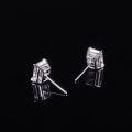 wholesale 18K/14K/10K Gold High-Quality Pure 18K Gold Emerald Cut 2-Carat Moissanite Stud Earrings with Au750 Empty Setting-0-3