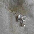 wholesale 925 Sterling Silver Endless Summer Hydrangea Cluster Pearl Pendant Necklace, Elegant and Noble with a Sense of Light Luxury Flower Collarbone Chain-0-0