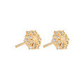 wholesale S925 gold-plated metal, autumn and winter new light luxurystyle earrings with zircon flower exquisite earrings wholesale-0-0