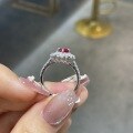 wholesale Metal: 925 Sterling Silver, Cross-Border Hot Selling 6*6mm Pigeon Blood Red Ruby Heart Ring for Women, Wholesale of European and American Jewelry-0-2