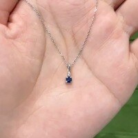 wholesale S925 Sterling Silver Mini Aquamarine Pendant Necklace with Sparkling Diamonds, Women's Versatile, Exquisite, and Ultra-Delicate Clavicle Chain-Style 1>925 silver