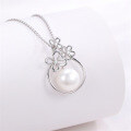 wholesale Pure silver freshwater pearl necklace for women, versatile, unique design, vintage-inspired, lightweight luxury collarbone chain jewelry gift for girlfriend-0-0