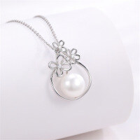 wholesale Pure silver freshwater pearl necklace for women, versatile, unique design, vintage-inspired, lightweight luxury collarbone chain jewelry gift for girlfriend-TL006365>925 silver