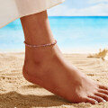 wholesale S925 Sterling Silver Amethyst Quartz Double Layer Anklet for Women, Elegant Summer and Fall Ankle Chain-0-2