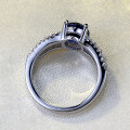 wholesale S925 Sterling Silver Zhuo Zhifan New 7*9mm Simulated Diamond Blue Steel Ring, Fashionable and Versatile-0-2