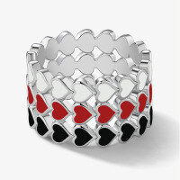 wholesale 925 Sterling Silver Ring Jingxu, Niche Premium Light Luxury Valentine's Day Couple Rings, Ins-style Sweet Jewelry Wholesale-Black Inner diameter 17mm