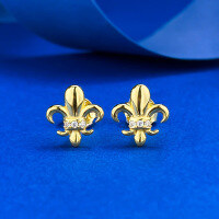 wholesale S925 Silver New Alloy Pulled Silk Light Surface Iris Ear Stud Fashion Luxury Temperament Versatile Style-E620 Gold Polished Iris Earrings 925 Silver