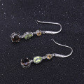 wholesale S925 Silver Fashionable and Elegant Natural Gemstone Earrings with Natural Topaz, Peridot, and Crystal Ear Drop New Style-0-3
