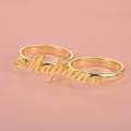 wholesale High-quality metal personalized name ring with two-finger advanced design, a best-selling cross-border gift-0-3