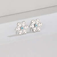wholesale Sterling Silver Small Fresh Snowflake Earrings Women Blue Zircon Earrings Japanese and Korean Style Niche Design Cross-Border New Accessories-Snowflake Earrings 925 Silver
