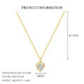 wholesale S925 Sterling Silver Rhodium-plated European And American Heart-shaped Zircon Necklace For Women With Zircon Pendant-0-4