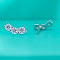 wholesale 925 Sterling Silver Moissanite Ear Studs for Women, Summer Style Small Three-Diamond Design, Symmetrical Minimalist Understated Piercing-0-2