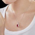 wholesale S925 Sterling Silver European and American Cross-Border Women's Rhombus Zircon Necklace, High-End and Elegant for E-Commerce Live Streaming and Wholesale-0-2