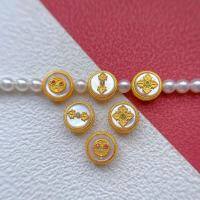 wholesale Gold-plated S925 ancient silver fittings set with mother-of-pearl, cross vajra spacer beads, vajra pestle, Zhaji Lamu back cloud, and waist beads-A vajra