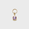 wholesale 9K gold jewelry factory wholesale source French retro geometric minimalist style square amethyst pendant-0-0