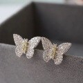 wholesale Metal butterfly earrings for women, minimalist, niche, high-end, viral accessory, luxury, versatile, live stream-0-0