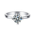 wholesale S925 sterling silver high-quality D-grade moissanite diamond ring, 1-carat wedding ring, single row diamond ring, rings wholesale-0-7