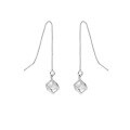 wholesale S925 Sterling Silver Geometric Cube Earrings, Ear Threads, Korean-style Trendy Rubik's Earrings, Women's Elegant Minimalist Jewelry-0-4