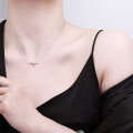 Sterling Silver Ribbon Bow Pendant Necklace-0-2