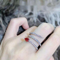 wholesale S925 Silver Zhuo Zhifan Jewelry New 4*6mm Ruby Snake Ring for Women,Ins Style-0-3