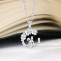 wholesale 925 Sterling Silver High-end Minimalist Flower Bunny Pendant Necklace for Women, Versatile Small Accessories, Best-selling Wholesale Jewelry-0-0