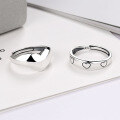 wholesale S925 Sterling Silver Minimalist Heart Korean Style Elegant Aloof Wind Women's Ring Small Vintage Retro Distressed Ins Ring-0-0
