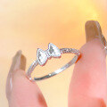 wholesale S925 Sterling Silver Sweet Crushed Ice Bow Ring for Women, Small and Exquisite Design, High-End Feel, Luxury Minimalist Open Band-0-2