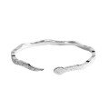 wholesale 999 Silver Wavy Crushed Ice Spirit Snake S999 Solid Silver Bracelet Year of the Snake Sparkling Starry Sky Solid Pure Silver Bangle Zodiac Best Seller-0-4