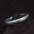 wholesale 999 Silver Lotus Sutra Pure Silver Bracelet Vintage Open-End Design for Women, Engraved Gift for Mom or Girlfriend-0-5