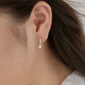 wholesale S925 Sterling Silver Korean Hot Style Earrings for Women, Round Zirconia Row Diamond Design, Sense of Personality, Versatile Fashion, High-End Ear Accessories-0-2