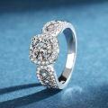 wholesale S925 Sterling Silver Wholesale 1-carat Moissanite Lace Square Ring for Women, High-end Silver Jewelry Accessories-0-1