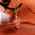 wholesale S925 silver Japanese-style luxury jewelry pink enamel petal pendant, Spring Floral Series necklace-0-2