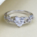 wholesale S925 Sterling Silver New Jewelry 1-Carat High-Carbon Heart-Shaped Advanced Hollow-Out Fashion Ring-0-0