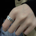 wholesale S925 Sterling Silver Retro Minimalist Geometric Line Ring Ins Unisex-0-2