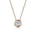 wholesale 9/10/14/18k White Gold Rose Gold Yellow Gold Bubble Necklace Choker Collarbone Chain Moissanite Pendant-0-2