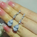 wholesale Sterling Silver New 10*15mm Drop-shaped Full Diamond Stud Earrings Women'sIns Style Cross-border-0-2