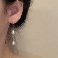 wholesale S925 Sterling Silver Korean Style Sweet Ins Wind Pearl Fringe Earrings Design Ear Jewelry Women M0516-0-1