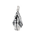 wholesale S925 silver ethnic retro matte finish praying hands worship good thoughts DIY pendant accessory-0-6